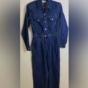Mable- Denim Long Sleeve Jumpsuit- Size Medium